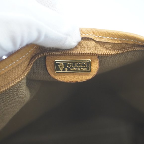 GUCCIAuth  Sherry Line 002 40 0694 Women's Coated Canvas Tote Bag Light Brown - Picture 5 of 10